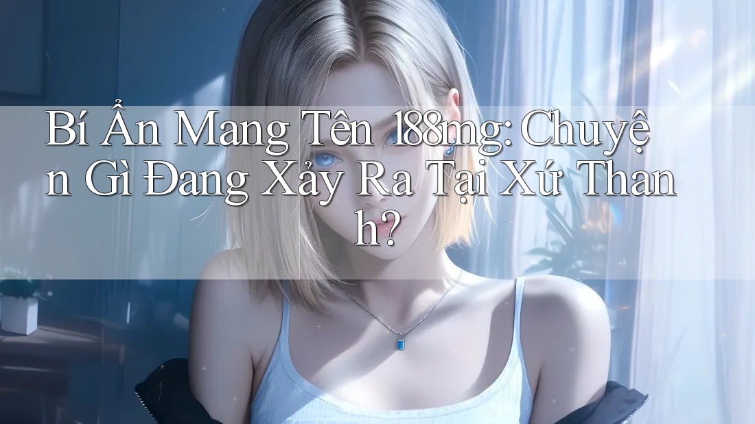 Bí Ẩn Mang Tên 188mg: Chuyện Gì Đang Xảy Ra Tại Xứ Thanh? Bí Ẩn Mang Tên 188mg: Chuyện Gì Đang Xảy Ra Tại Xứ Thanh?