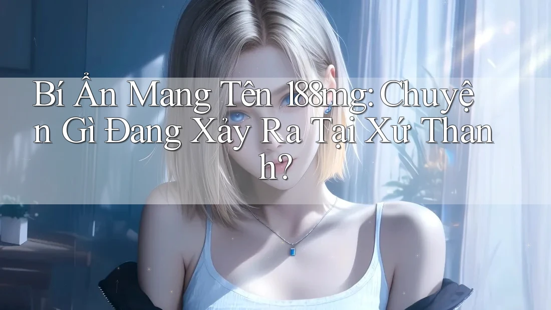 Bí Ẩn Mang Tên 188mg: Chuyện Gì Đang Xảy Ra Tại Xứ Thanh? Bí Ẩn Mang Tên 188mg: Chuyện Gì Đang Xảy Ra Tại Xứ Thanh?