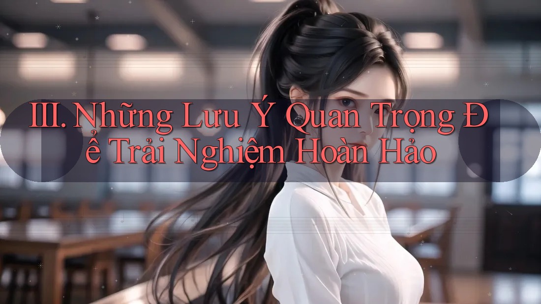 III. Những Lưu Ý Quan Trọng Để Trải Nghiệm Hoàn Hảo III. Những Lưu Ý Quan Trọng Để Trải Nghiệm Hoàn Hảo